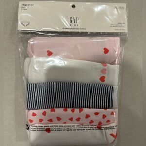 GAP Kids Pink and White Heart Hipster Underwear Set of 5 Size XL (12)